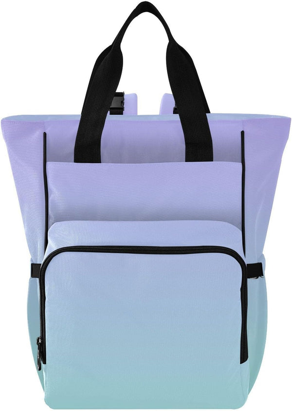 SPRIPORT Purple Green Gradient Diaper Bag Backpack for Baby Boys Girls Baby Essentials