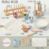 3-5, 3 4 5 6 Lonico Wooden Play Kitchen Accessories Toys for Toddlers Kids Play Kitchen with Realistic Plates & Dishes