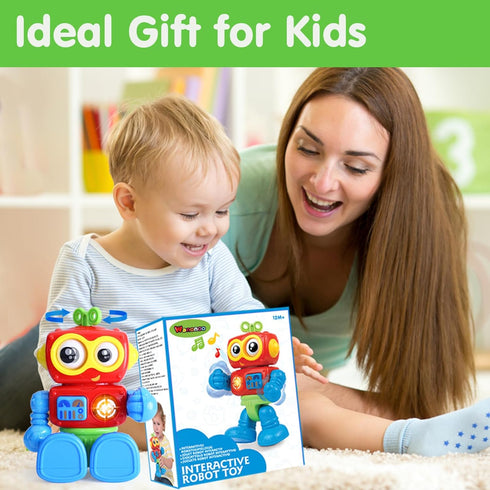 Robot Toys for 1 Year Old Boy - Musical Light Up Educational Toy for 12-18 Months