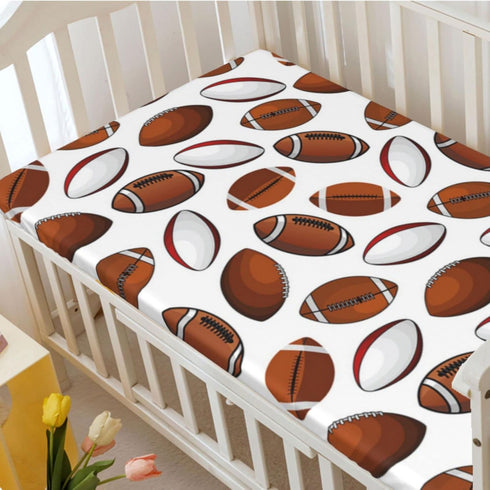 Nursery,28 52 Inch,Caramel American Football Themed Fitted Crib Sheet,Standard Crib Mattress Fitted Sheet Soft Toddler