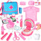 ULOVEME Pink Doctor Kit for Toddlers 3-5 with Costume - Dentist Kit