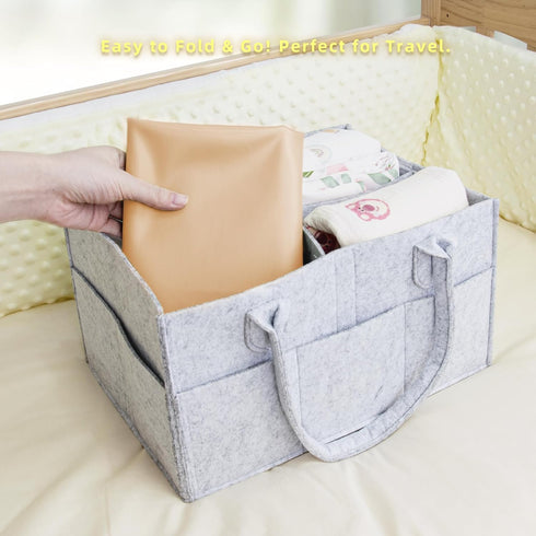 Elantrip Changing Pad for Bed - Leather Changing Pad for Baby, Portable Baby Changing Mat Travel, Compact Diaper Change