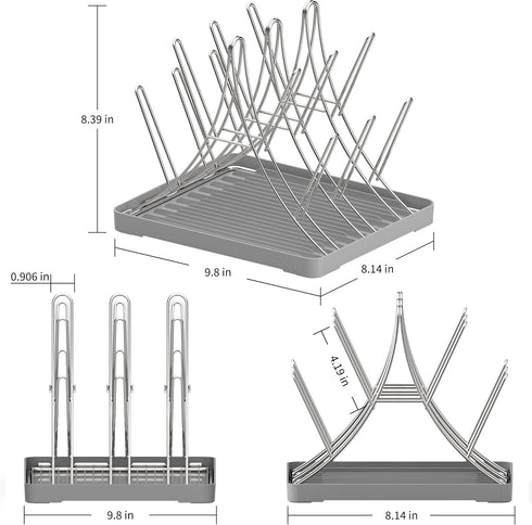 15 Baby Bottle Drying Rack, Space Saving Bottle Drying Tree Rack with Drainboard for Cups, Mugs and Glass, Sports