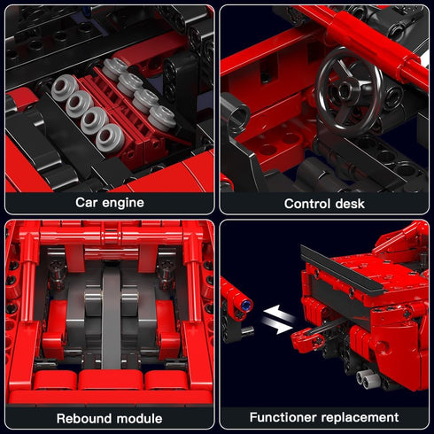 Mould King Challenger Pull Back Car Building Kits - 15080 Super Car Model, Scale Sports Cars Blocks for Ages 8+ (738