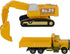 2 Set (11826) DecoPac Construction Dig Cake Decoration, Piece Cake Topper with Dump Truck and Moveable Excavator, Food