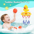 Babelshar 3 Set Bath Toys, Bathtub Basketball Hoop for Toddler Kids, Soft No Hole Balls & Bath Basketball Hoop