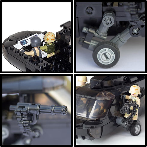 KALAPINK UH60 Set (660 (8+Years) Black Hawk Helicopter Model, Military Plane Building Blocks Pieces) for Army Airplane