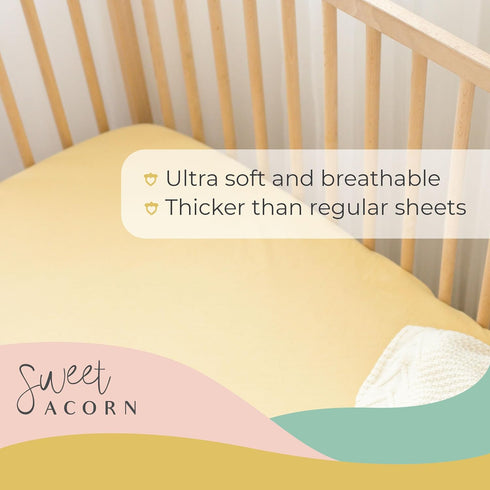 9" 28" 52" Fitted Crib Sheets - Organic Cotton Jersey Knit Crib Beddings - Fits Standard Baby Crib Mattress - x x - Bay