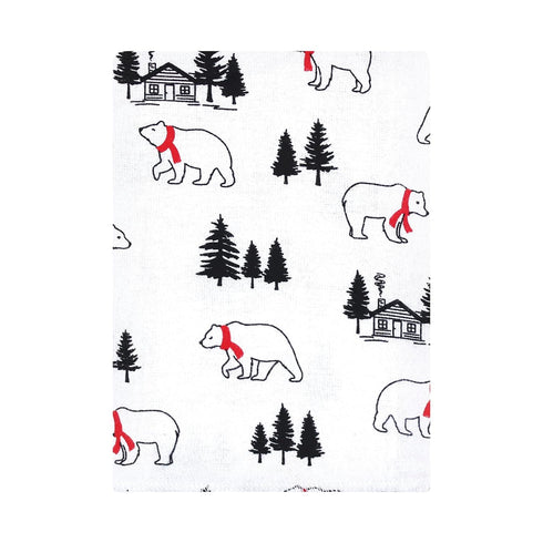 Hudson Baby Unisex Cotton Flannel Burp Cloths Bundle - One Size, Buffalo Plaid Bear Design