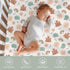 ZoUbqchY 28"x52" Summer 2 Pack Retro Boho Surfing Baby Crib Sheets for Boy Girl Surfboards Coconut Palm Trees Sun Soft