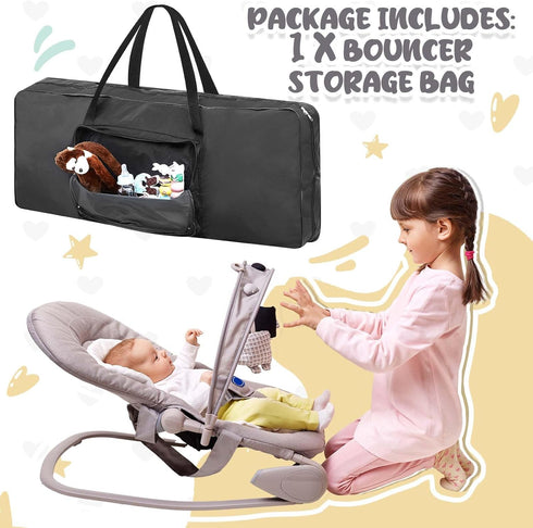 Huhumy 35.8 15.4 4.5 Inches Bouncer Cover x x Transport Bag for Bouncer Black Infant Bouncy Seat Travel Bag Double