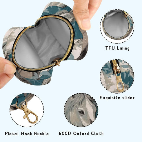 YETTASBIN Horse Portable Pacifier Holder Case with Metal Hook Buckle & Zipper for Diaper Bag and Stroller, Versatile