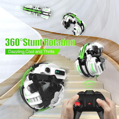 BAZADER RC Cars with LED Lights - Remote Control Car Snake 360° Roll Toys for Kids Age 7+