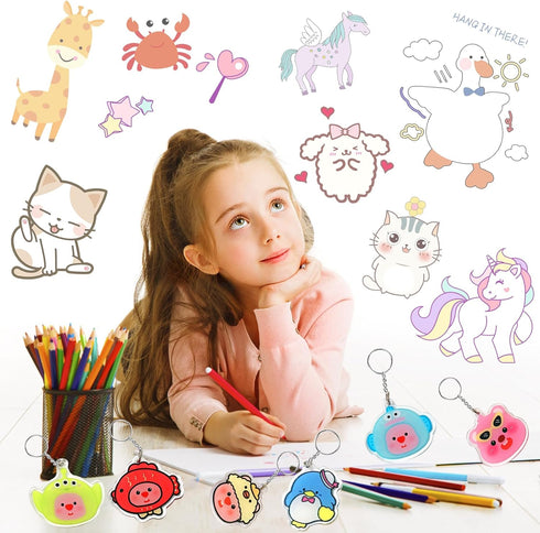 145Pcs 20pcs 6pcs Natonhi Shrinky Dink Sheets Kit Shrink Art Kit Including Shrinky Paper Sheets Traceable Picture
