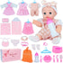 Besurejoy 12'' Baby Doll Playset with 4 Outfits,Clothes Hanger,Swaddle Blanket,Bib,Diaper,Pacifier,Feeding Bottle,Backpack and Accessories.
