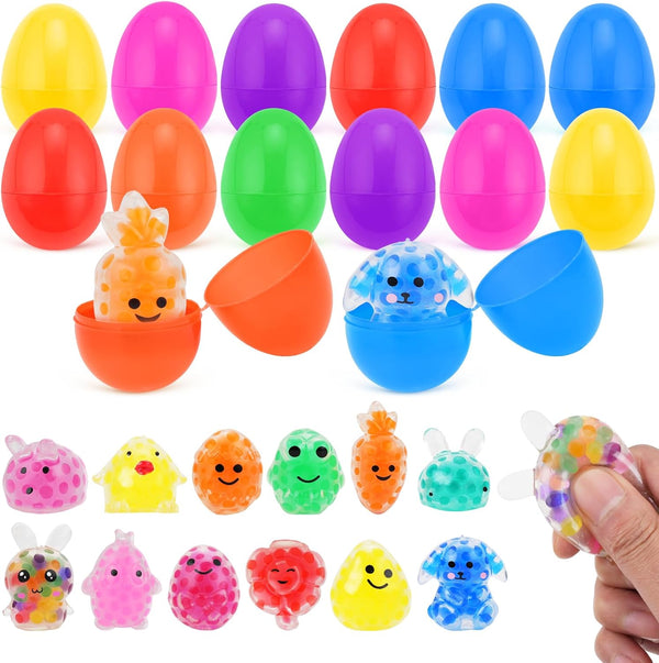 Mljsh 12 Pack Prefilled Easter Eggs with Squeeze Toys Inside, Easter Basket Stuffers