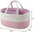 PandaEar Baby Diaper Caddy Organizer Cotton Rope Nursery Storage Basket Portable Car Organizer for Baby Shower Gifts
