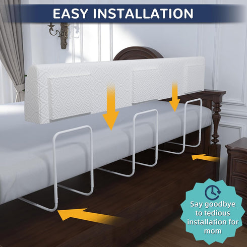 FigTime 59", 3-Bracket) Bed Bumper for Toddlers, Foam Bed Rail for Toddlers, Toddler Bed Rail Bumper, Soft Safety Bed