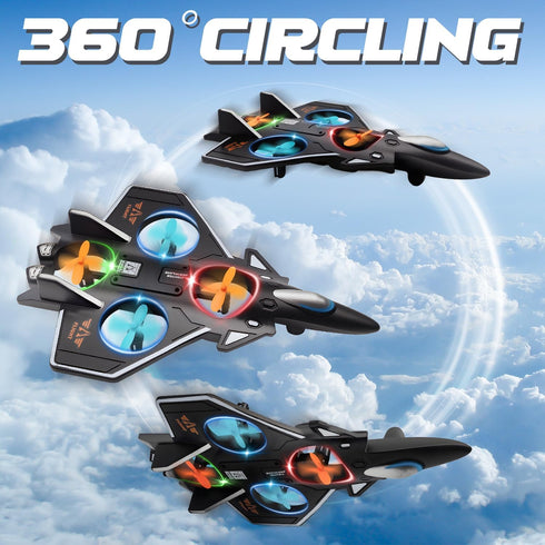 Snugzy 8-16, 360 Foam RC Plane Remote Control Airplanes for Kids Flip Stunt Roll RC Airplane with Colorful Lights