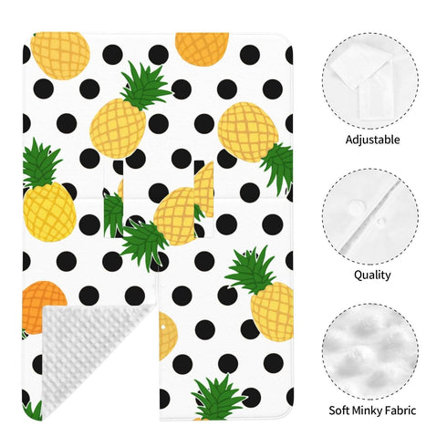 Hcpwzrf Pineapples Large Black Polka Dots Baby Car Seat Cover & Nursing Cover - Breathable Stretch Multi-Use Cover