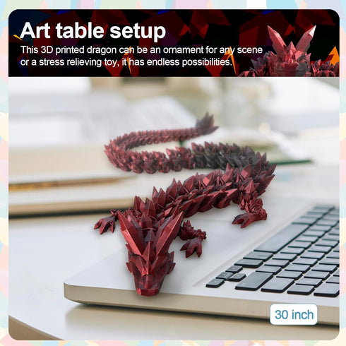 303D 3D 3-D Printed Dragon Large Dragon--Bigger Fidget Toy Gift for Kids, Boys, Girls & Adults,Cool Giant Crystal