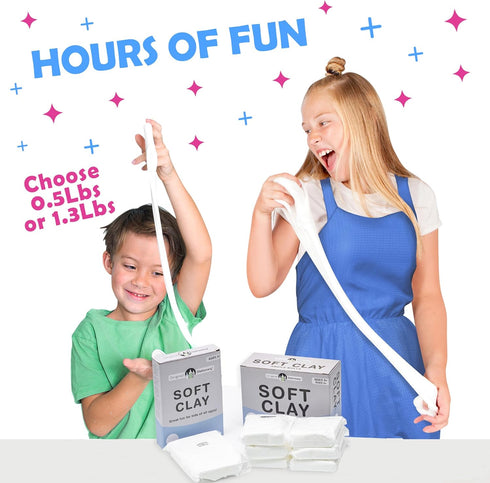 1.3 Lbs/600g Original Stationery Soft Clay for Slime Making - Moldable Modeling Clay for Kids, Blend with Glue