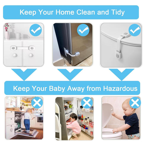 Fursafe&Q Baby Cabinet Locks, Child Safety Proofing Strap Locks for Drawers, Fridge, Ovens, and Toilets (Grey, 2 Pack)
