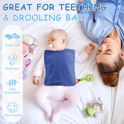 Hercicy 5 Pcs Full Coverage Toddler Baby Bibs, Terry Cloth Bibs with Snap Button for 2-4 Years Unisex Babies