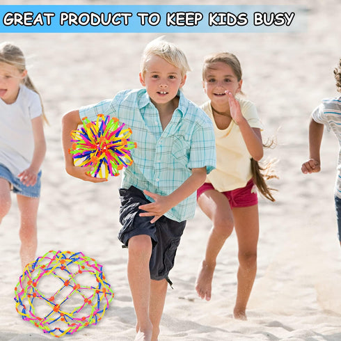 2 Pcs Colorful Sphere Breathing Ball Toy, Expandable Anxiety Reliever Stress Ball for Children and Adults Games