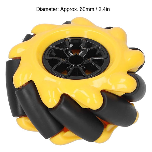 Mecanum Wheel Robot Kit, Omnidirectional Wheels Smart Robot Car Chassis Kit, Diameter 60mm for TT Coupling (2 Pair)