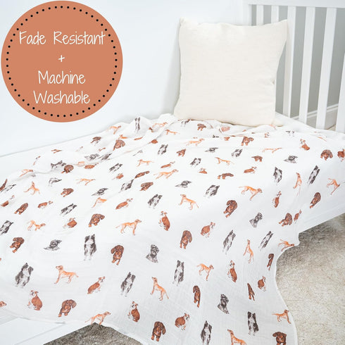 100% 47 47 Inches, LollyBanks Swaddle Blanket, Cotton Muslin Swaddle Blankets, Neutral Swaddle Blanket x Baby Blanket