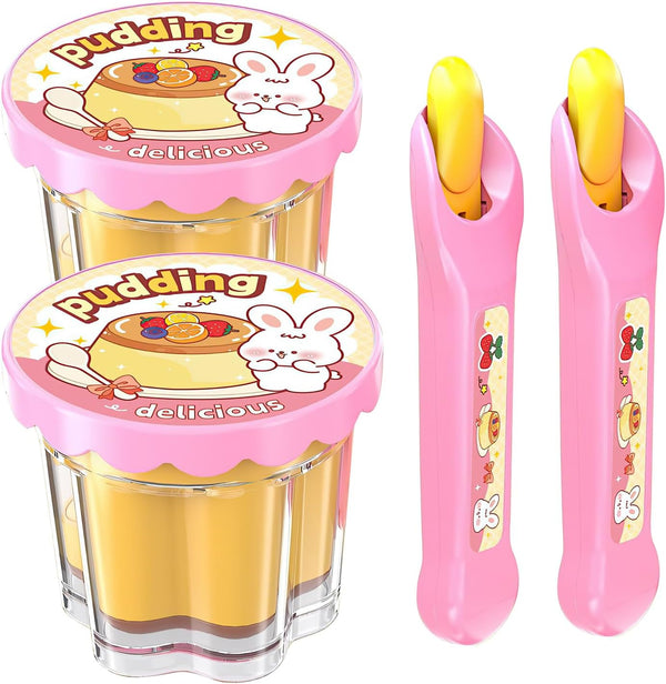 ZOENMG Pudding Feeding Toy for Dolls(2 Packs), Interactive Baby Doll Food with Retractable