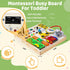 GNAYUIJ 1 2 3 1+ Busy Board Montessori Toys for Years Old Toddler,Wooden Sensory Educational Fidget Board Toy with Led