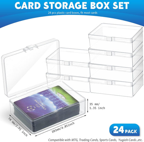 24 4.05 2.91 1.35 Inch Vicenpal Pcs Playing Card Boxes Clear Plastic Deck Cases Trading Card Storage Boxes Game Cases