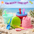 6 Set 6 Summer (7.5 5.9 Inch) Didaey Beach Sand Buckets and Shovels, Include Sand Pail Bucket Colors with Castle Design