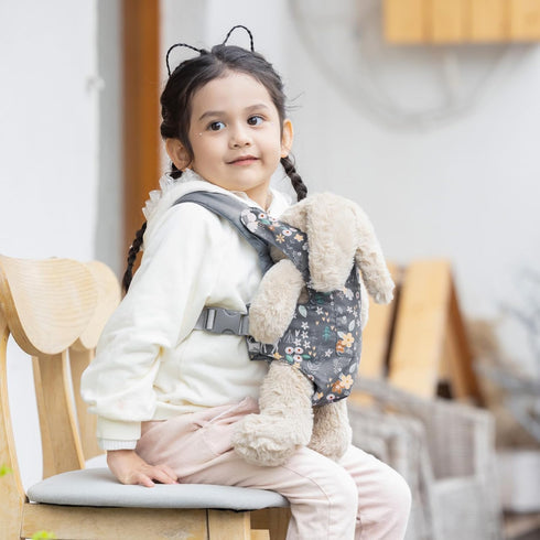 GAGAKU Toy Baby Carrier for Dolls Doll Accessory Stuffed Animal Carrier for Kids with Adjustable Straps - Grey Deer