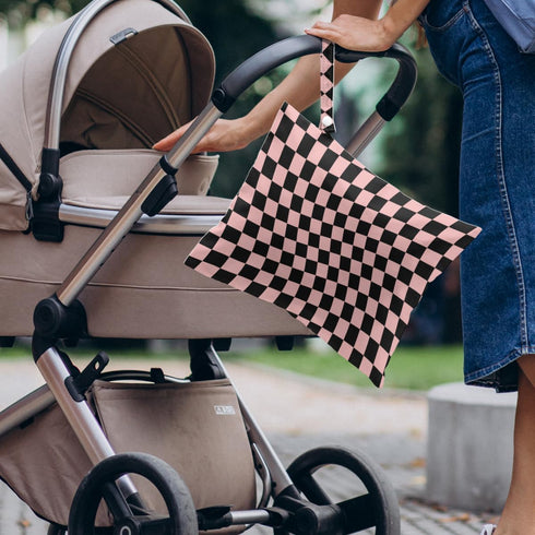 VBCVBGFH 4 Pack Multicolor Checkered Wet Bag Waterproof Washable Reusable Wet Dry Bag for Swimsuit Clothes Cloth Diaper
