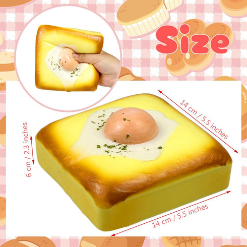 Egg Toast Squishies Super Soft Slow Rising Toy Cute Scented Simulation Food Square Cake Squishys Stress Relief Squeeze