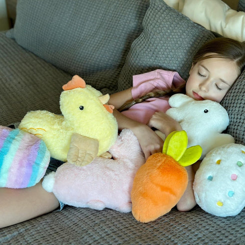 6 Pack Set MaoGoLan Plush Pillow Easter Stuffed Animals Bulk with Rabbit Shaped Throw Pillows Easter Egg Plush for Kids