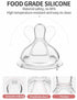0+ Blue/2Pack/5oz Glass Baby Bottles, Anti Colic Breastfeeding Bottle with Natural Response Nipple for Newborn Preemie