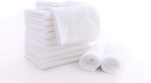 12 Pack Baby Washcloths - Extra Absorbent and Soft Wash Clothes for Newborns, Infants, and Toddlers (White)