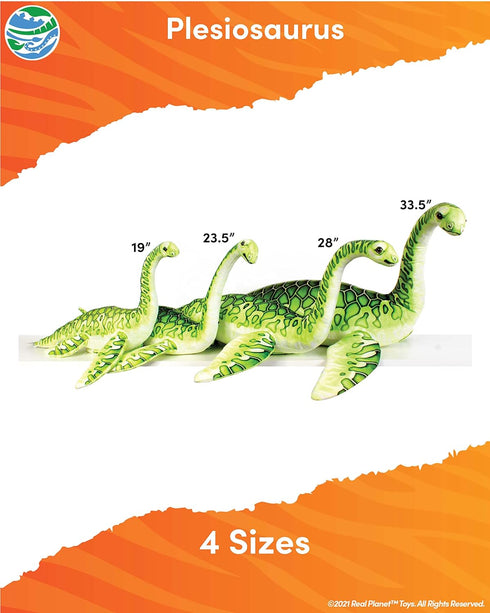 (28" Real Planet Dinosaur Plush Toy - Realistic Stuffed Animal Gift for Kids All Ages, Jurassic Plesiosaurus, Christmas