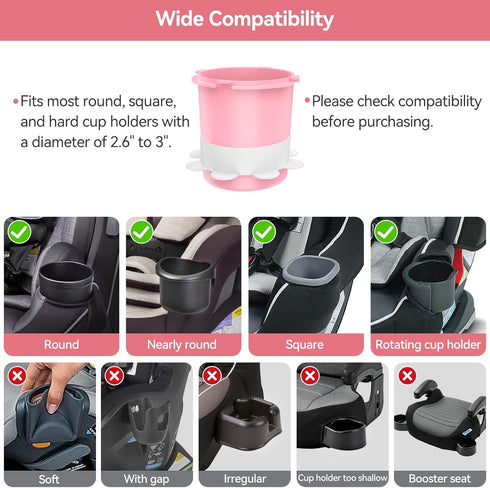 Kids Car Seat Cup Holder Snack Tray - Toddler Travel Essentials for Mess-Free Snacking on Road Trips, Travel Accessory