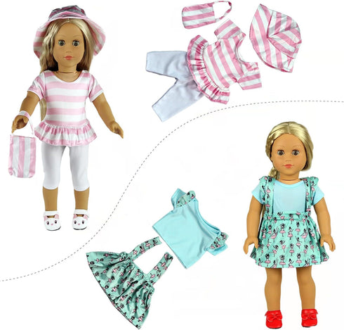 20 18 inch 18 inch 10 Sets ReeRaa pcs Clothing for Dolls Doll Clothes and Accessories for American Girl Doll Clothes