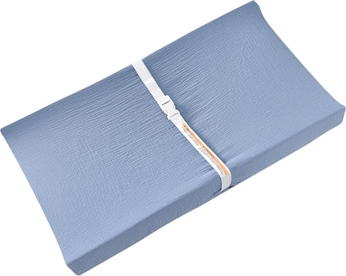 TADO MUSLIN 100% 360 2 Pack Changing Pad Cover for Baby Girls Boys - Organic Cotton Muslin Changing Pad Sheets