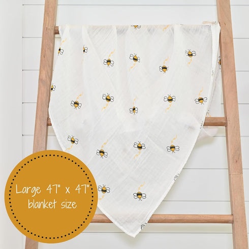 100% 47 47 Inches LollyBanks Baby Blanket, Cotton Muslin Swaddle Blankets for Boys and Girls, Large x Newborn Blanket