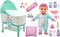 Little Darlings: 12" Bassinet Baby Doll Set - Teal, Pink, Stars - Soft Body Doll with Accessories for Kids Ages 2+