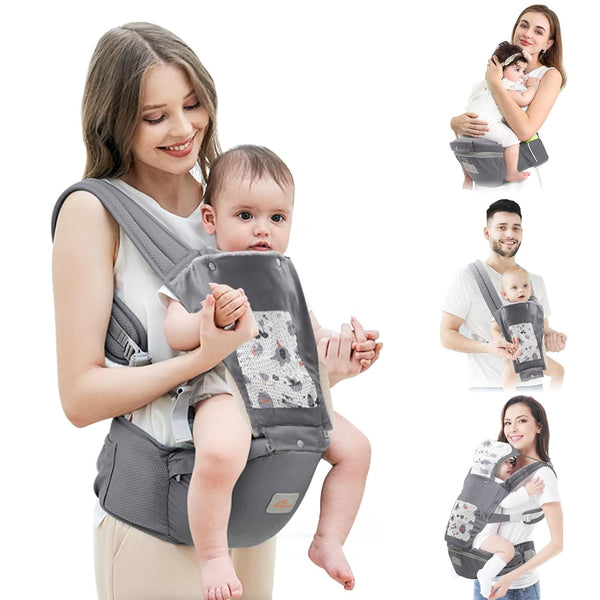 Baby Carrier with Hip Seat, 6 in 1 Baby Carrier Newborn to