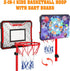 Meland Kids Basketball Hoop, Adjustable Height 3.4ft-6.2ft, Indoor Outdoor Basketball Goal for Boys 3-8