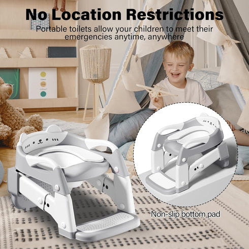 kimitimi 3-IN-1 Potty Training Seat with Step Stool Ladder for Toddler, Convertible Potty Toilet, Upgrade Training